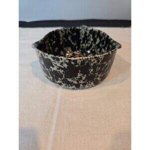 Bennington Potters Black Agate Sponge Ware 6" Lugged Soup/Cereal Bowl